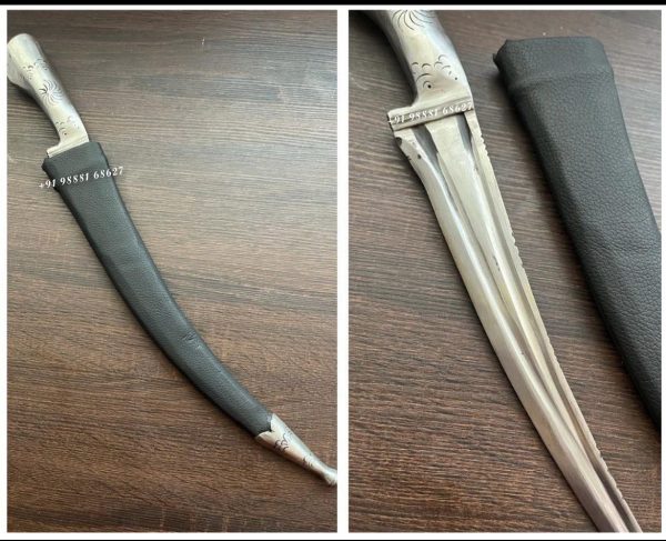 Sarabloh Kirpan With Black Leather Cover