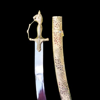 Brass Wedding Sword With Tiger Handle