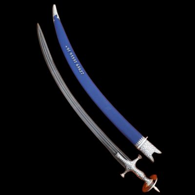Tega Sword Blue Leather With Silver Work