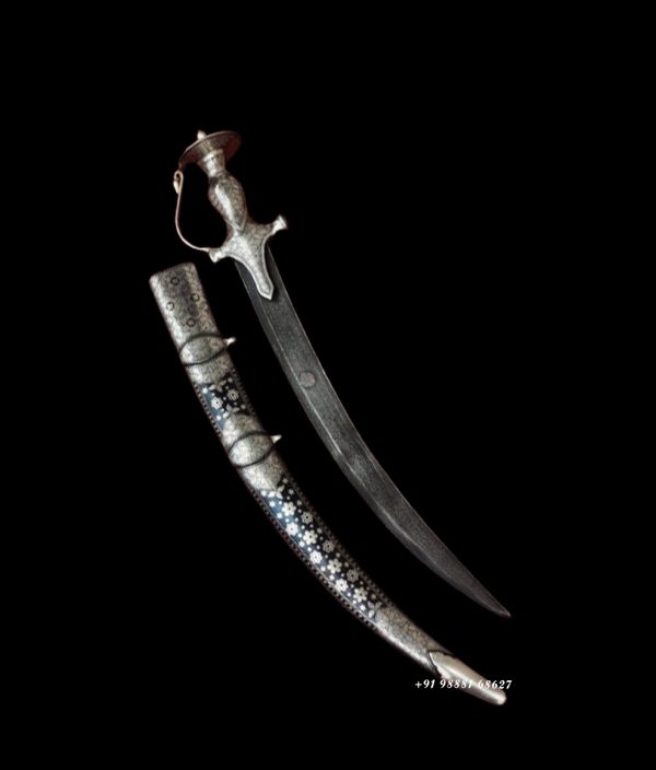 Damascus Steel Blade Silver Work Wedding Sword