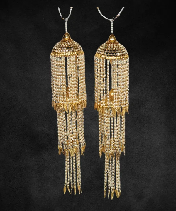 Golden 3 Layered Long Kaleera with Beads Chain
