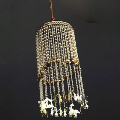 Golden Kaleera Pair with Long Beads Chain