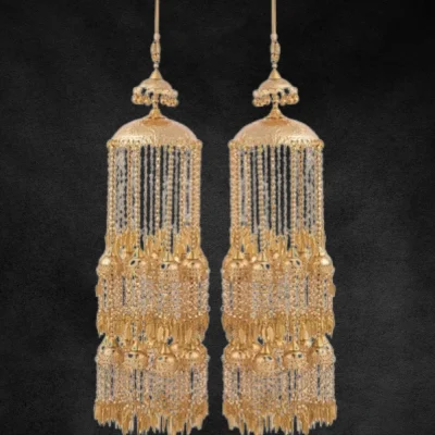 Golden Long Heavy Kaleera with Pearl Chain