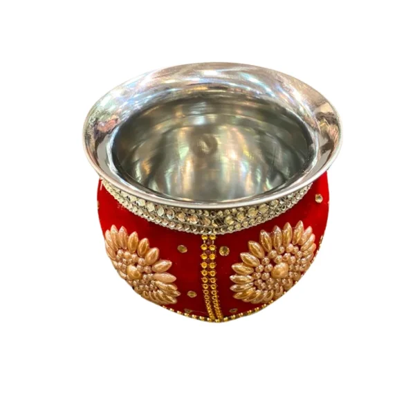 Red Floral Design Decorated Garvi