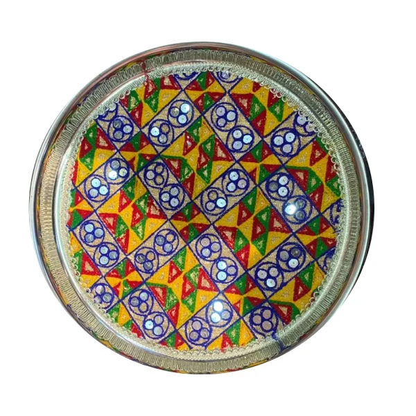 Multicolor Decorated Steel Thali