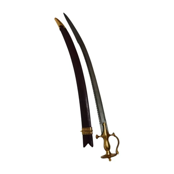 Pure Gold Work on Brown Leather Sword