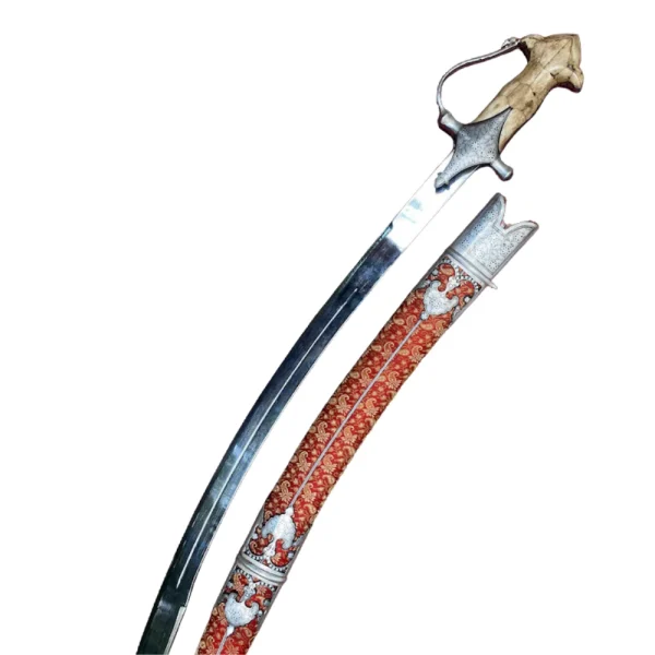 Silver Work Damascened Shamshir Sword