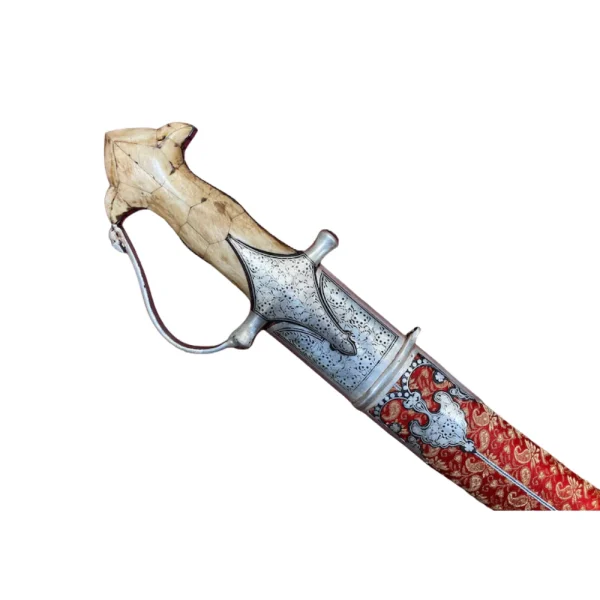Silver Work Damascened Shamshir Sword