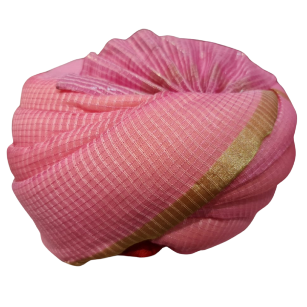 Traditional Light Pink Hindu Wedding Turban/Paggri - Tissue Turban