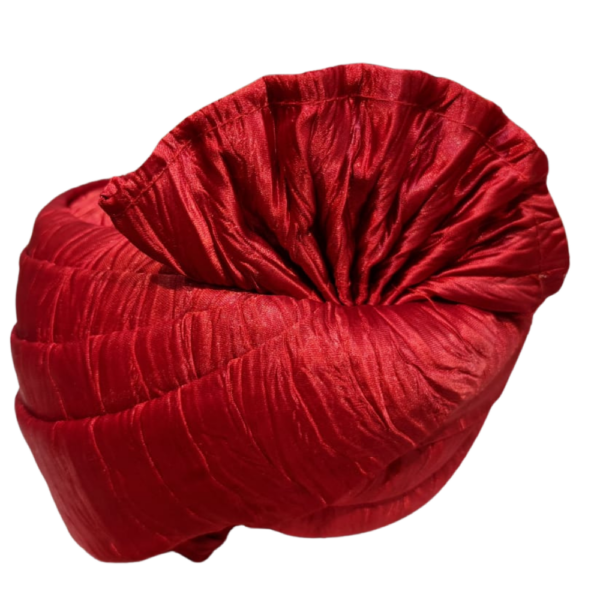 Traditional Red Hindu Wedding Turban/Paggri - Tissue Turban