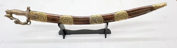 Luxurious Wooden Wedding Kirpan/Sword with Brass Handle