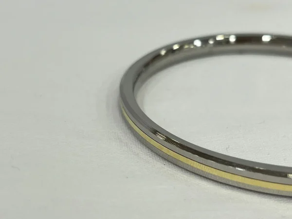 5m Wire Steel Kara With Brass Line