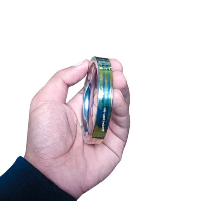 10mm Stainless Steel Kara with Triple Brass Line