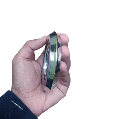 12mm Steel Kara With Sharp Brass line