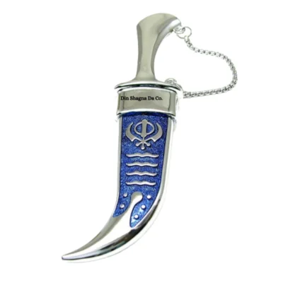 Blue Steel Sikh Kirpan (Siri Sahib) With Khanda Design