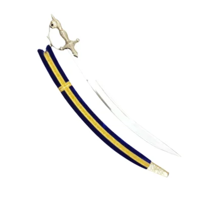 Blue Velvet Punjabi Wedding Kirpan/Sword