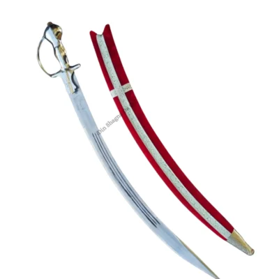 Carmine Red Decorative Punjabi Wedding Kirpan/Sword