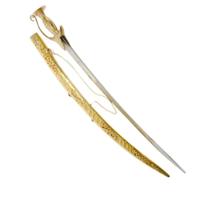 Full Brass Cover Punjabi Wedding Kirpan/Sword