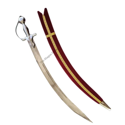 Maroon Leather Punjabi Wedding Kirpan/Sword