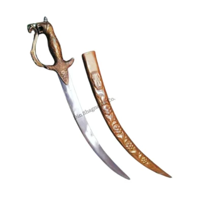 Small Brass Kirpan/Sword With Lion Head Handle