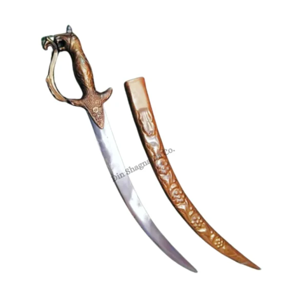 Small Brass Kirpan/Sword With Lion Head Handle
